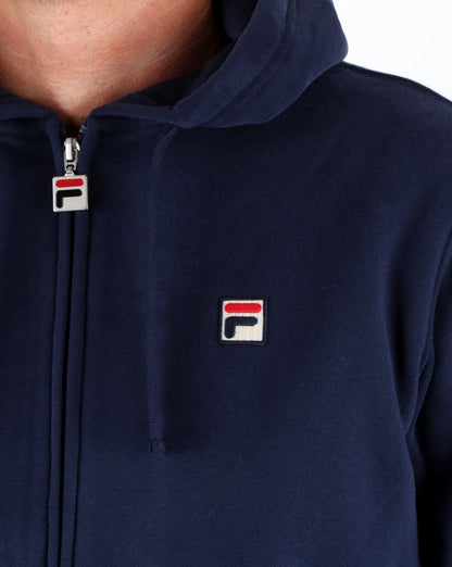 Fila Vintage – Kapuzenjacke mit durchgehendem Reißverschluss, Marineblau