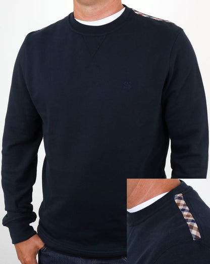 Aquascutum Oliver Rundhals-Sweatshirt Marineblau