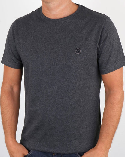 Pretty Green – Mitchell – T-Shirt in Dunkelgrau meliert