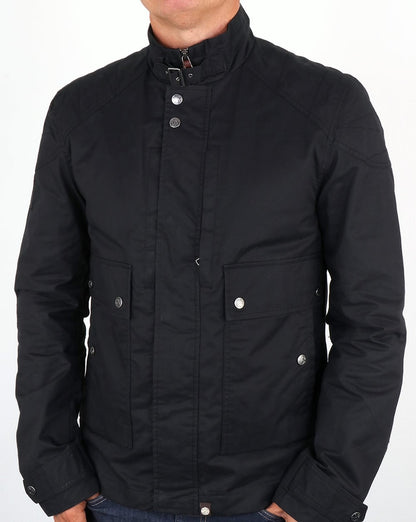 Pretty Green Garrat Wachsjacke Marineblau