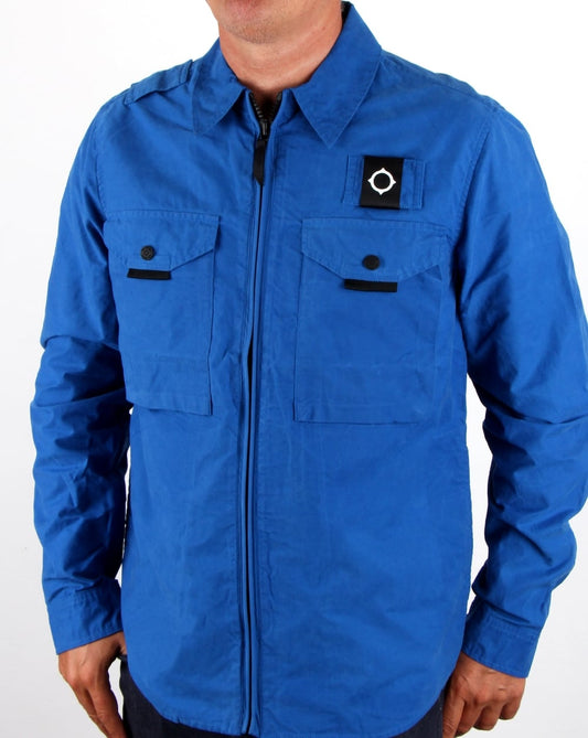 Ma.Strum Ma.strum Pickerel Zip Through Overshirt Leuchtendes Blau