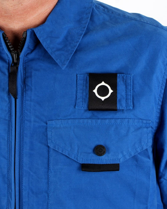 Ma.Strum Ma.strum Pickerel Zip Through Overshirt Leuchtendes Blau