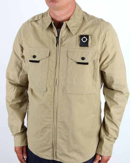 Ma.Strum Ma.strum Pickerel Zip Through Overshirt Sand