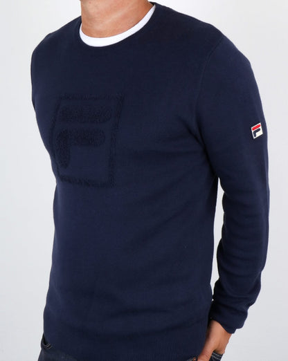 Fila Vintage Savoldi Rundhalspullover Marineblau