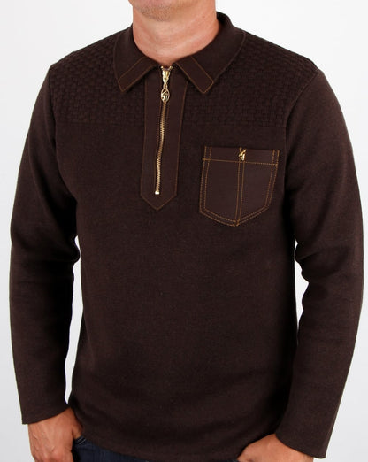 Gabicci Vintage Beuren Pullover mit Reißverschluss, Mocca