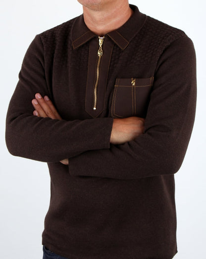 Gabicci Vintage Beuren Pullover mit Reißverschluss, Mocca