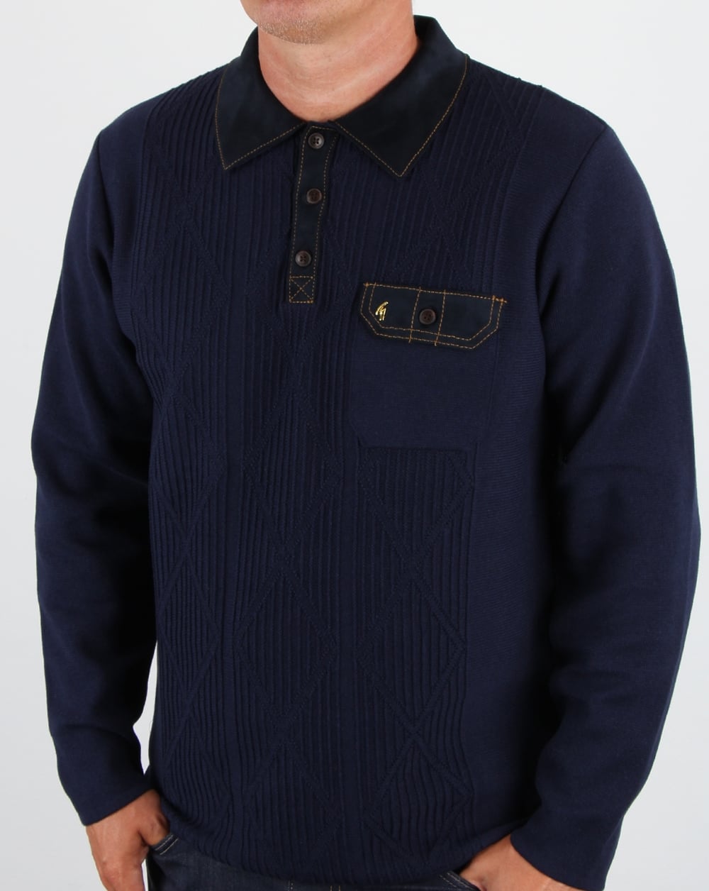 Gabicci Vintage Romero Kragenpullover Marineblau
