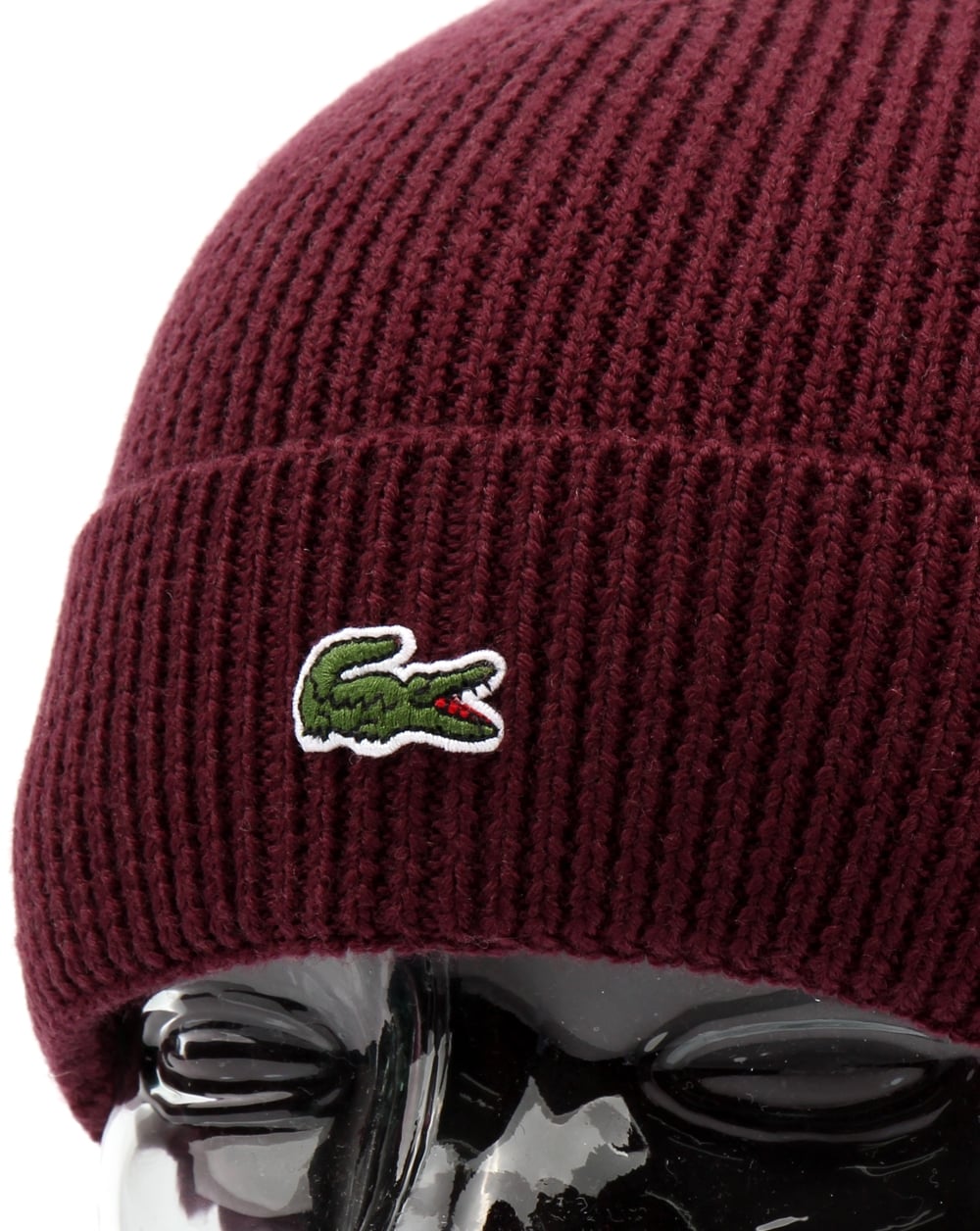 Lacoste – Gerippte Wollmütze mit Umschlag, Vendange