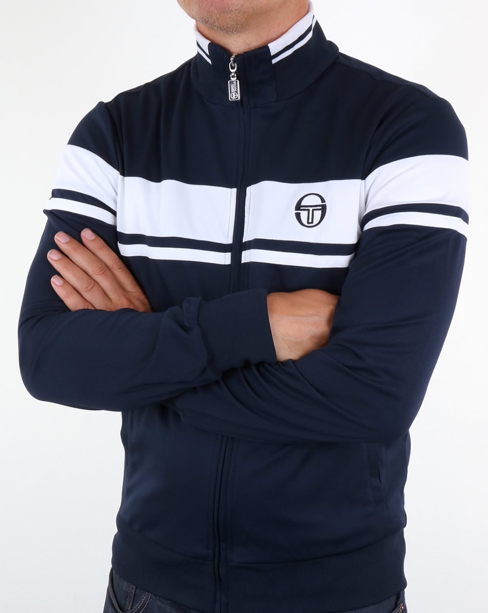 Sergio Tacchini Damarindo Trainingsoberteil Marineblau/Weiß