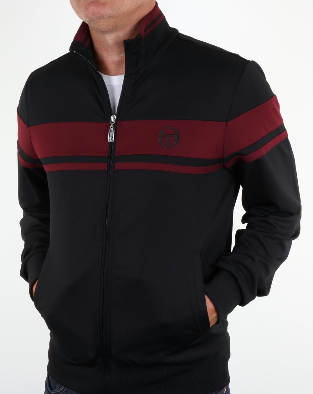 Sergio Tacchini Masters Trainingsjacke Schwarz/Burgund