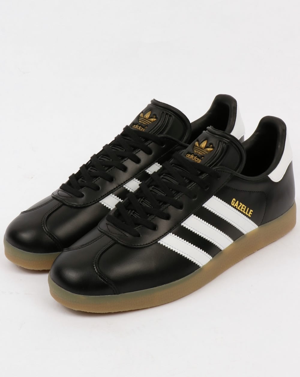 Adidas Gazelle Leder-Sneaker Schwarz/Weiß Gummi