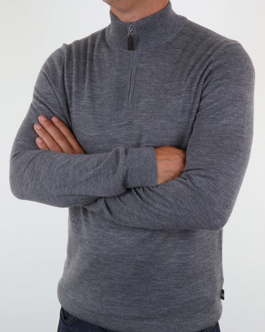 Aquascutum Aquascutum Hamilton Half Zip Strickgrau
