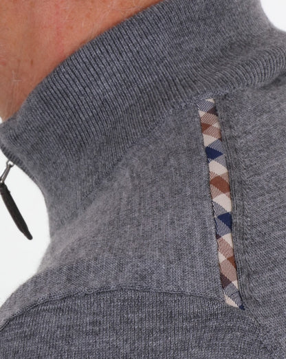 Aquascutum Hamilton Half Zip Strickgrau