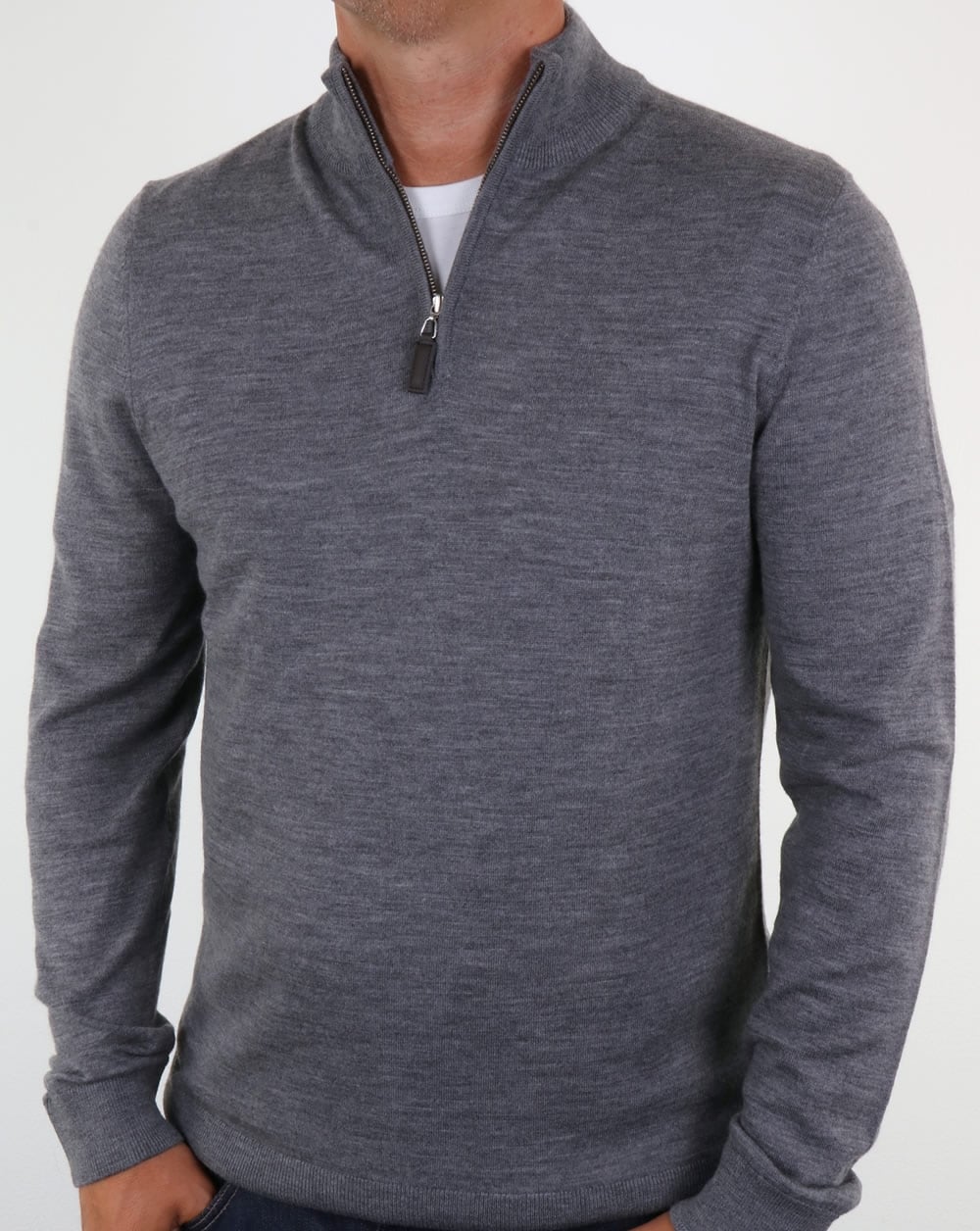 Aquascutum Hamilton Half Zip Strickgrau
