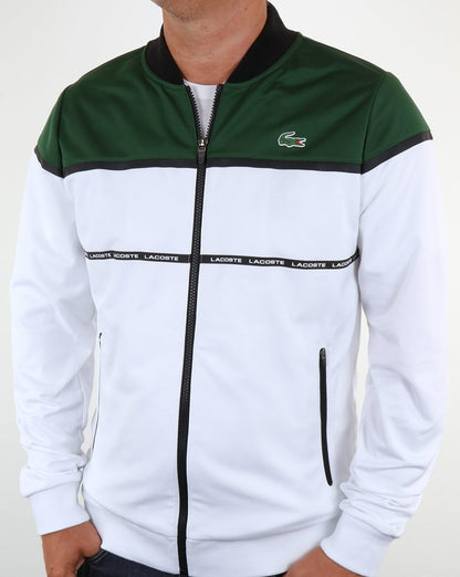 Lacoste Colourblock-Trainingsjacke Weiß/Grün
