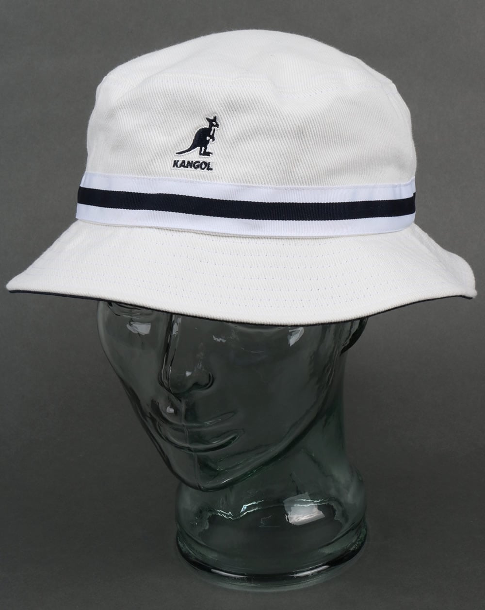 Kangol Stripe Lahinch Fischerhut Weiß