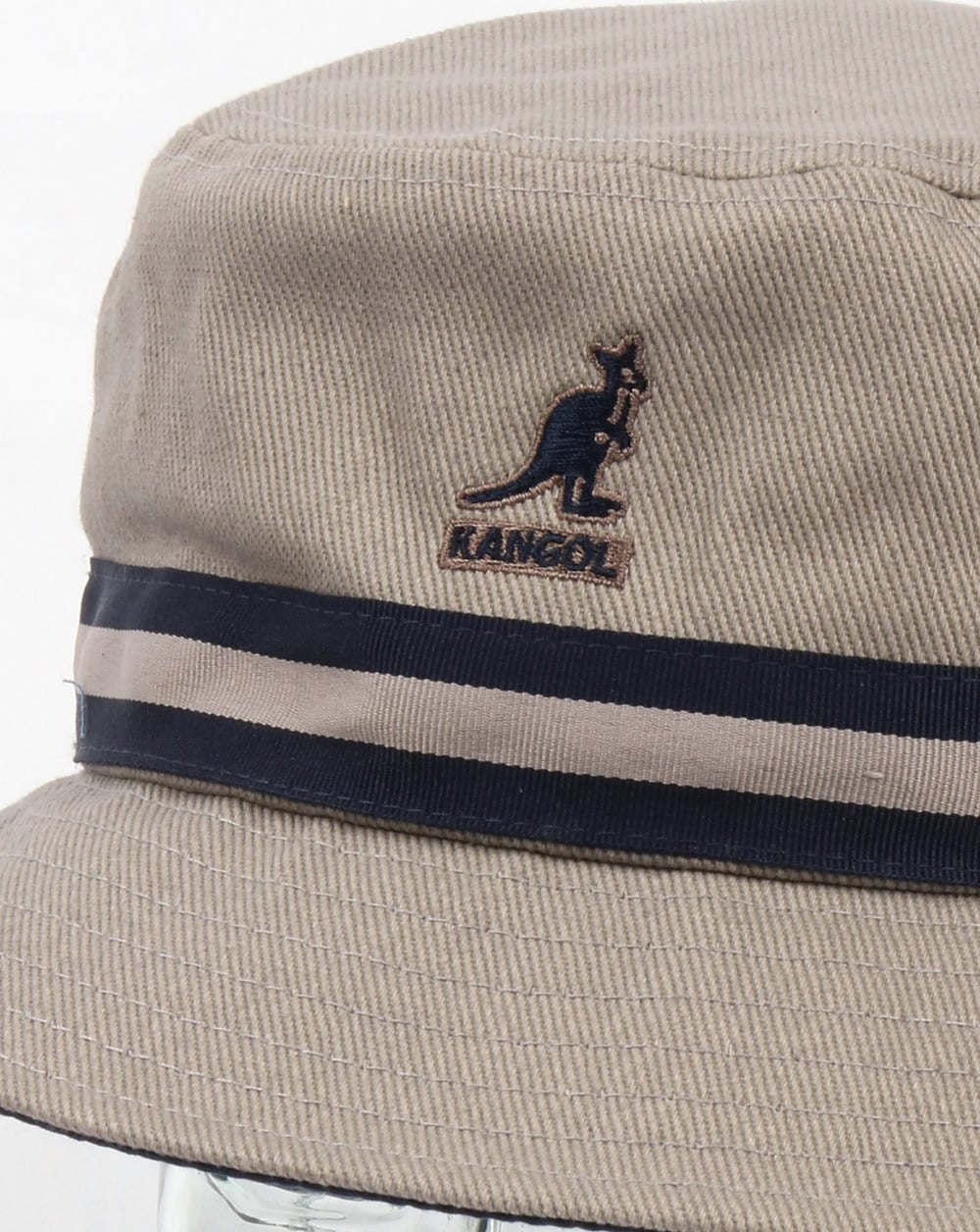 Kangol Stripe Lahinch Fischerhut Grau