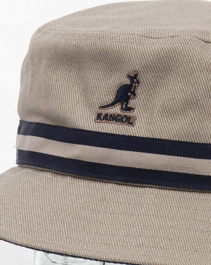 Kangol Stripe Lahinch Fischerhut Grau