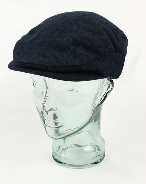 Gant Herringbone Drivers Cap Marine