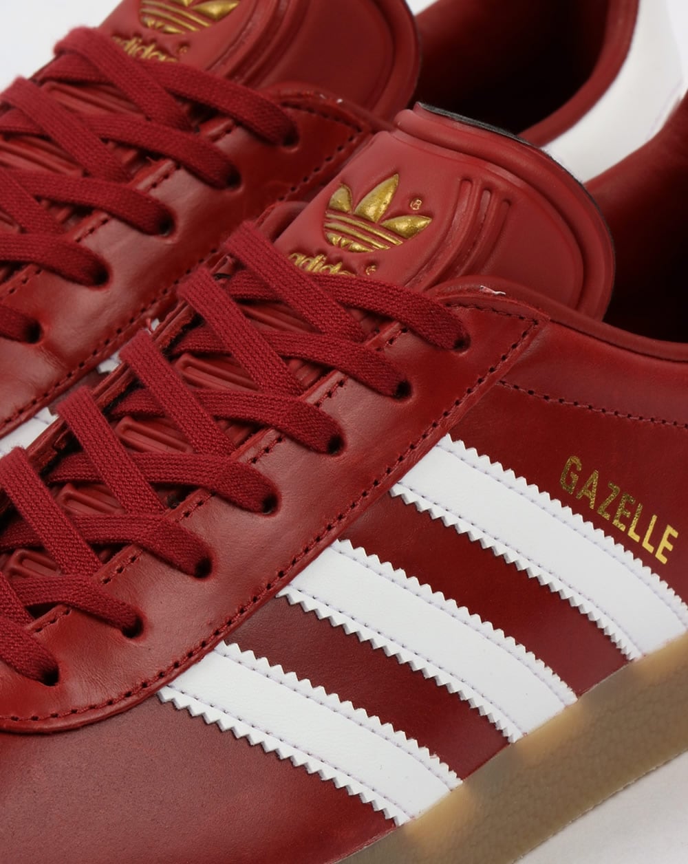 Adidas Gazelle Leder-Sneakers Oxblood Red/White/Gum