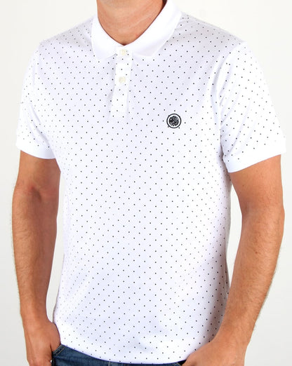 Pretty Green Kompany Poloshirt mit Punkten, Weiß