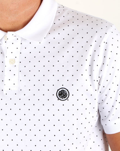 Pretty Green Kompany Poloshirt mit Punkten, Weiß