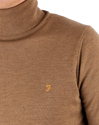 Farah Gosforth Merino Rollkragen Kamel