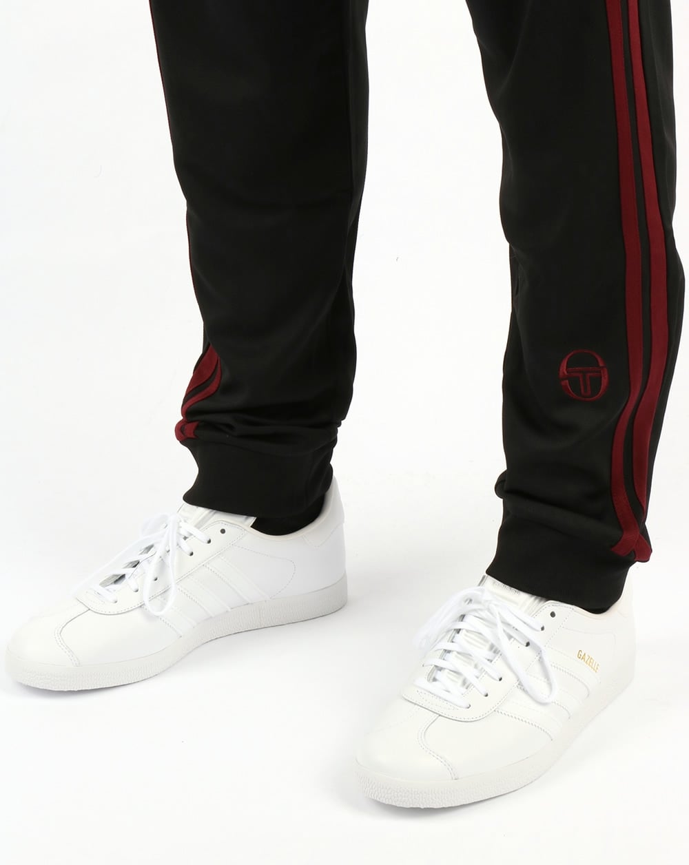 Sergio Tacchini Masters Track Bottoms Black/Burgundy