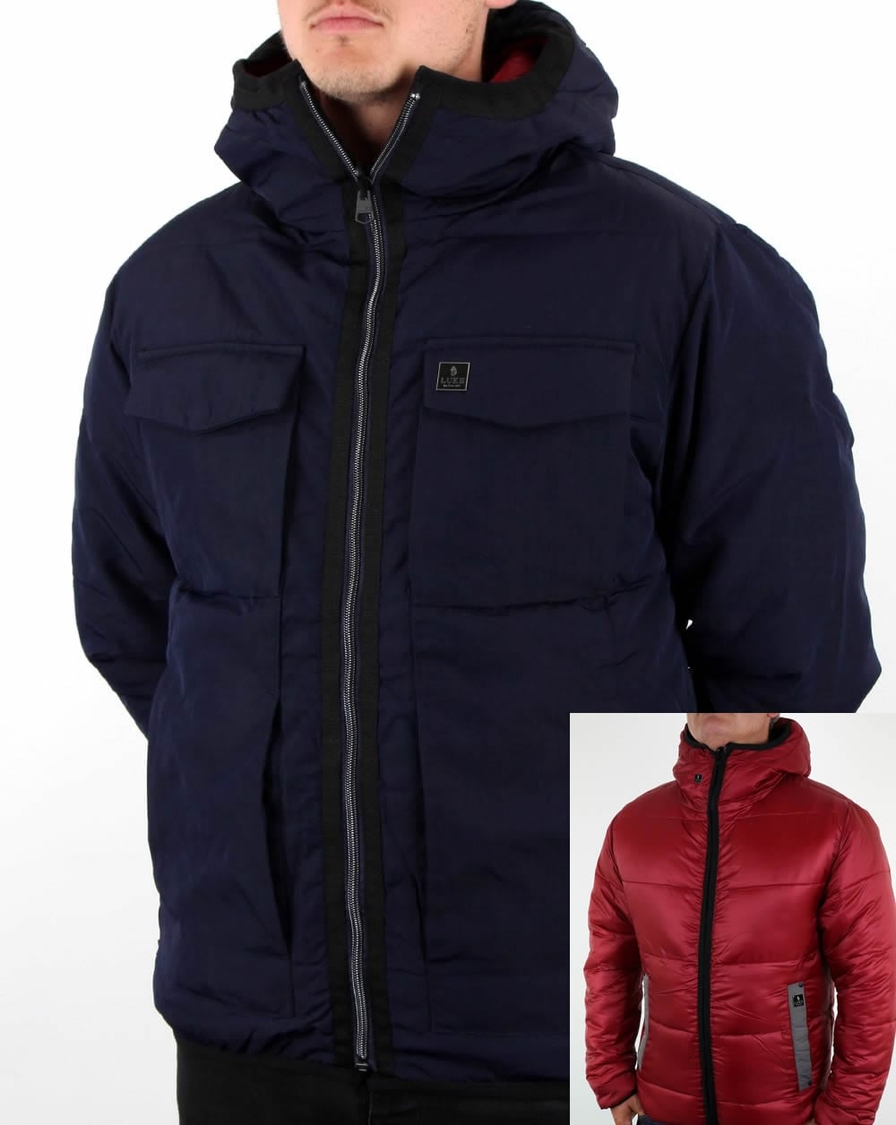 Luke Re-emersion Wende-Steppjacke Dunkelmarine