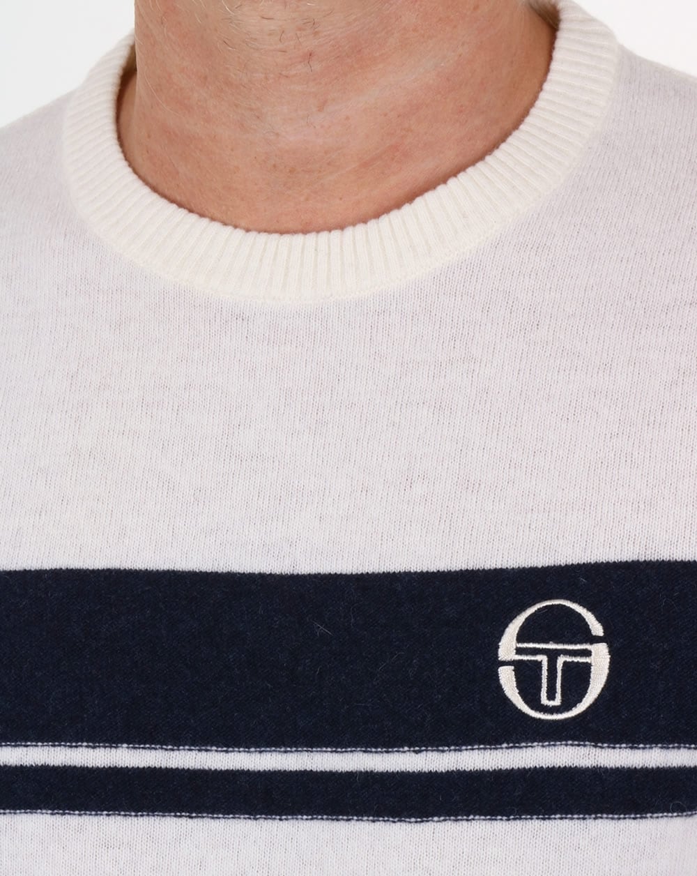 Sergio Tacchini Young Line Pullover Off White/Marineblau