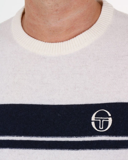 Sergio Tacchini Young Line Pullover Off White/Marineblau