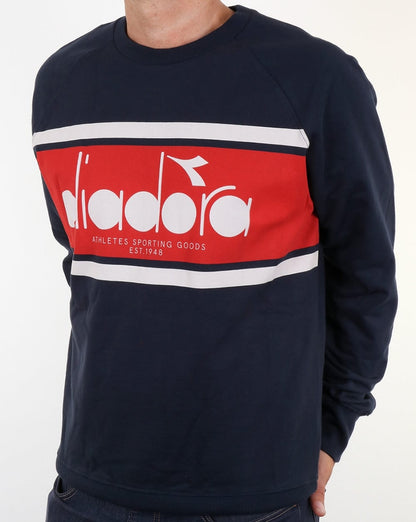 Diadora Logo Sweatshirt Marine/Rot/Weiß