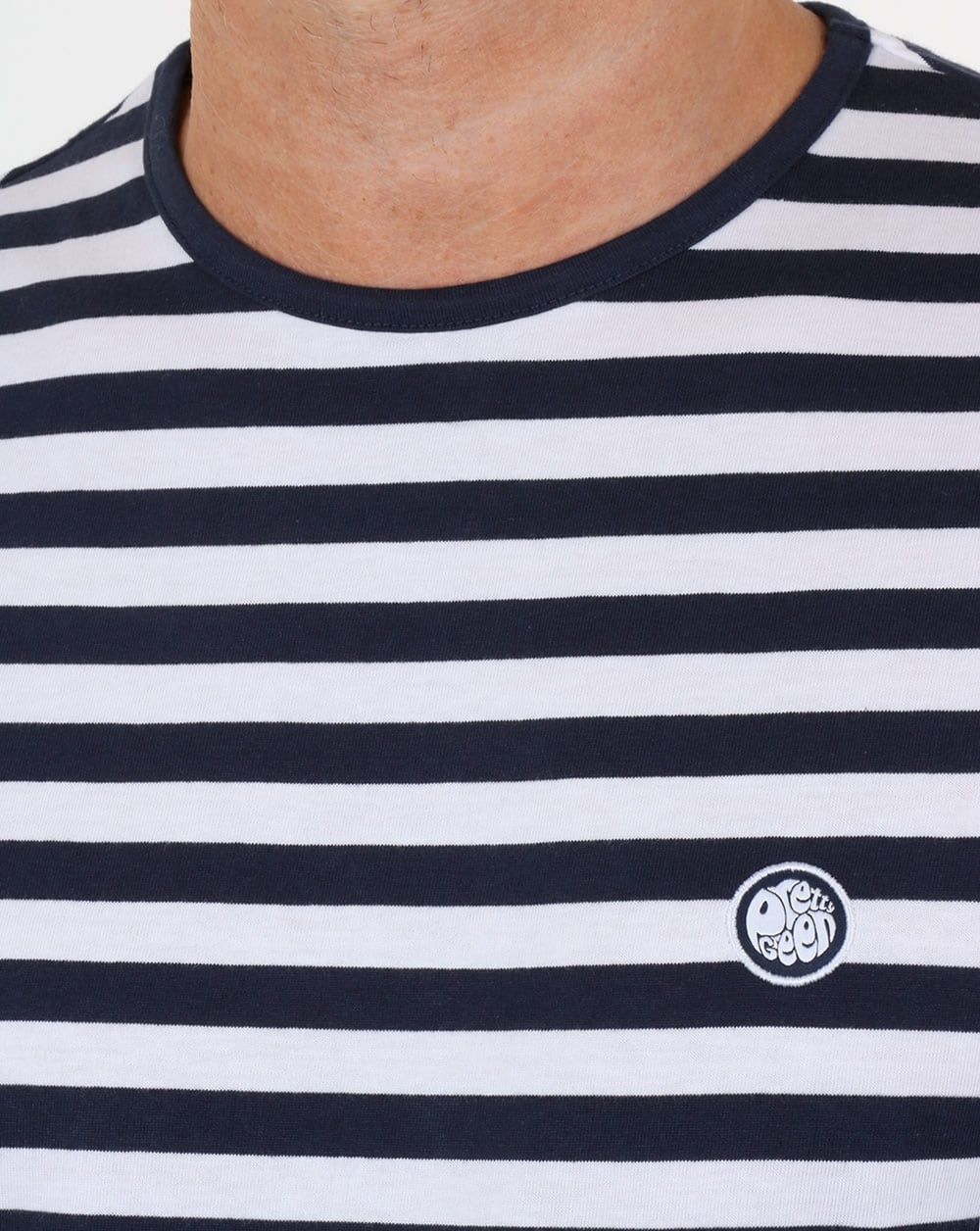 Pretty Green – Kinsey – Langärmliges, gestreiftes T-Shirt in Marineblau