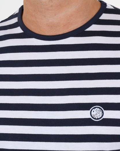 Pretty Green – Kinsey – Langärmliges, gestreiftes T-Shirt in Marineblau