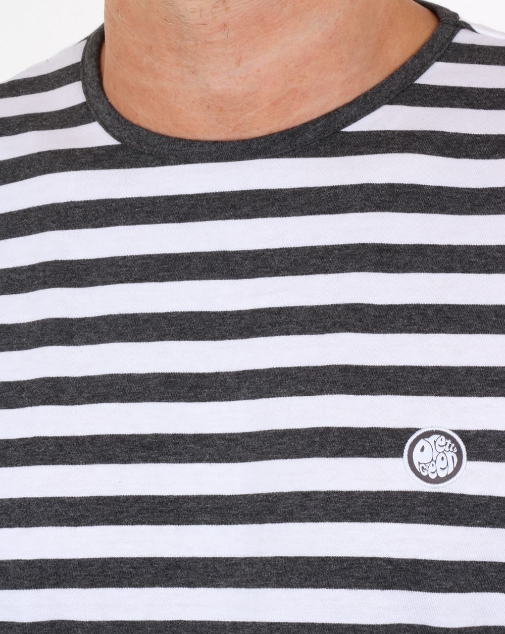 Pretty Green Kinsey Langarm-T-Shirt mit Streifen in Dunkelgrau