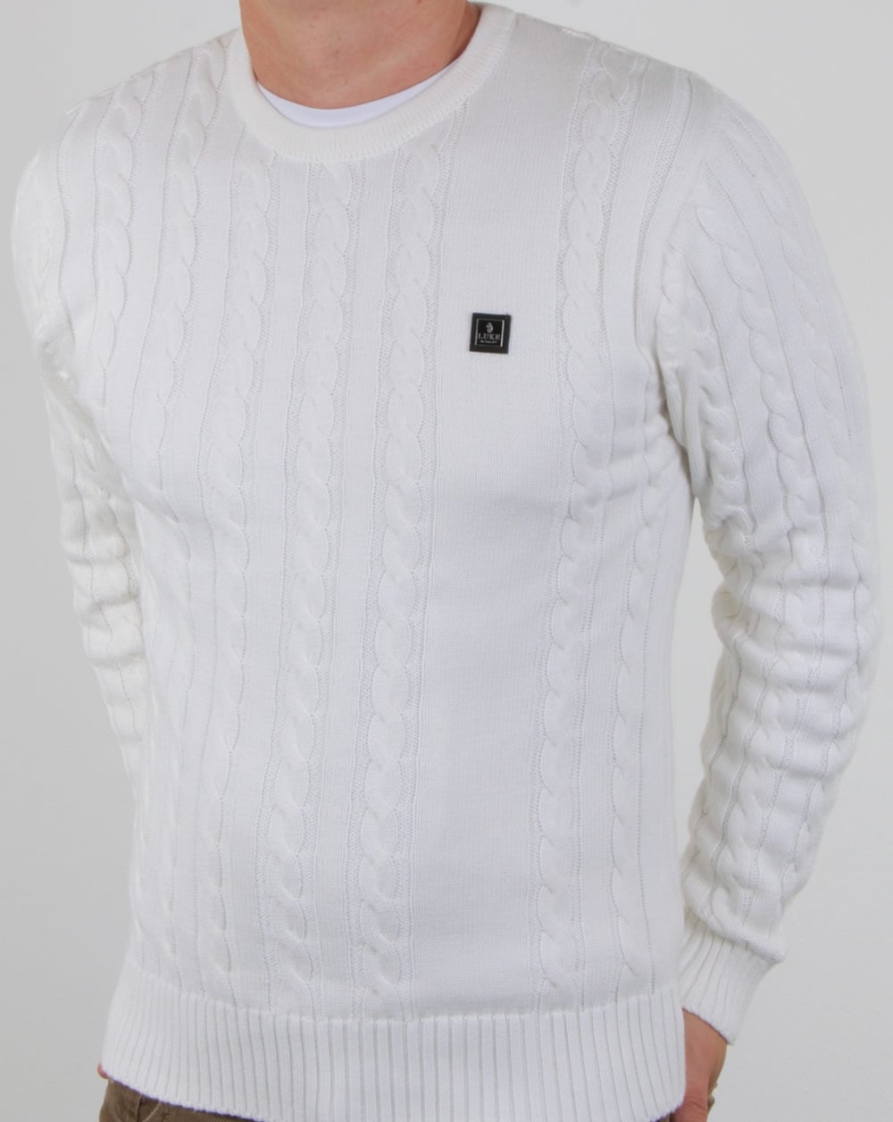 Luke Horton – Zopfmusterpullover in Creme