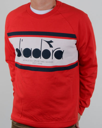 Diadora Logo Sweatshirt Rot/Weiß/Blau