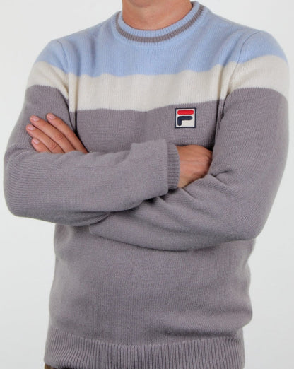 Fila Vintage Siro Pullover Grau/Himmelblau/Gardenie