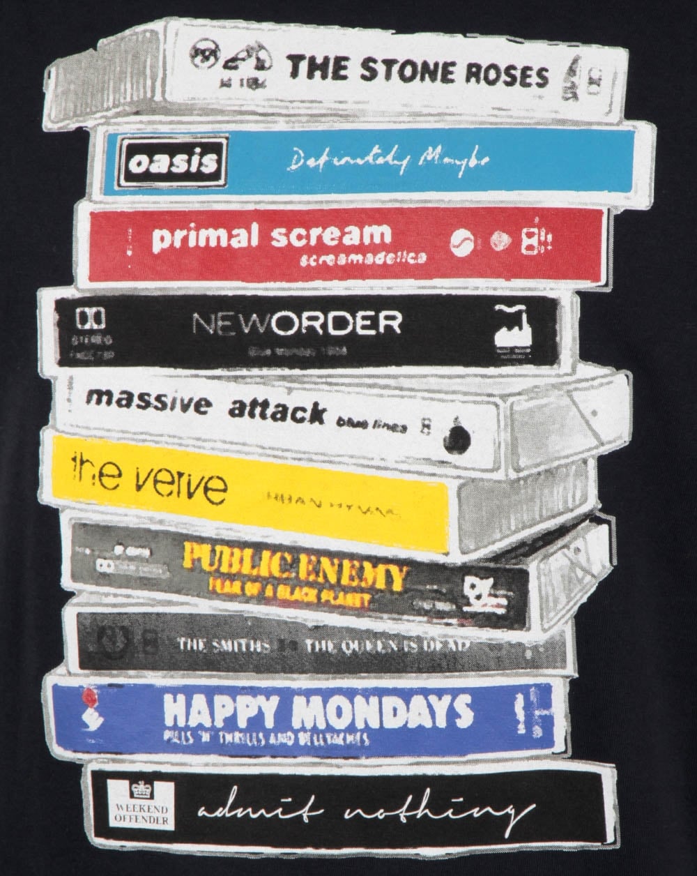 Weekend Offender – T-Shirt „90s Highs“ in Marineblau
