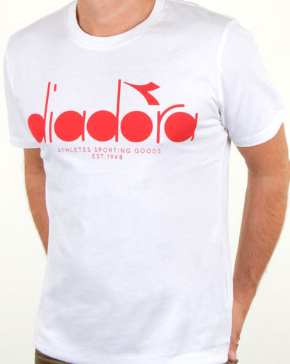 Diadora Logo T-Shirt Weiß/Rot