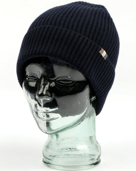 Aquascutum Rogue Beanie Hat Navy