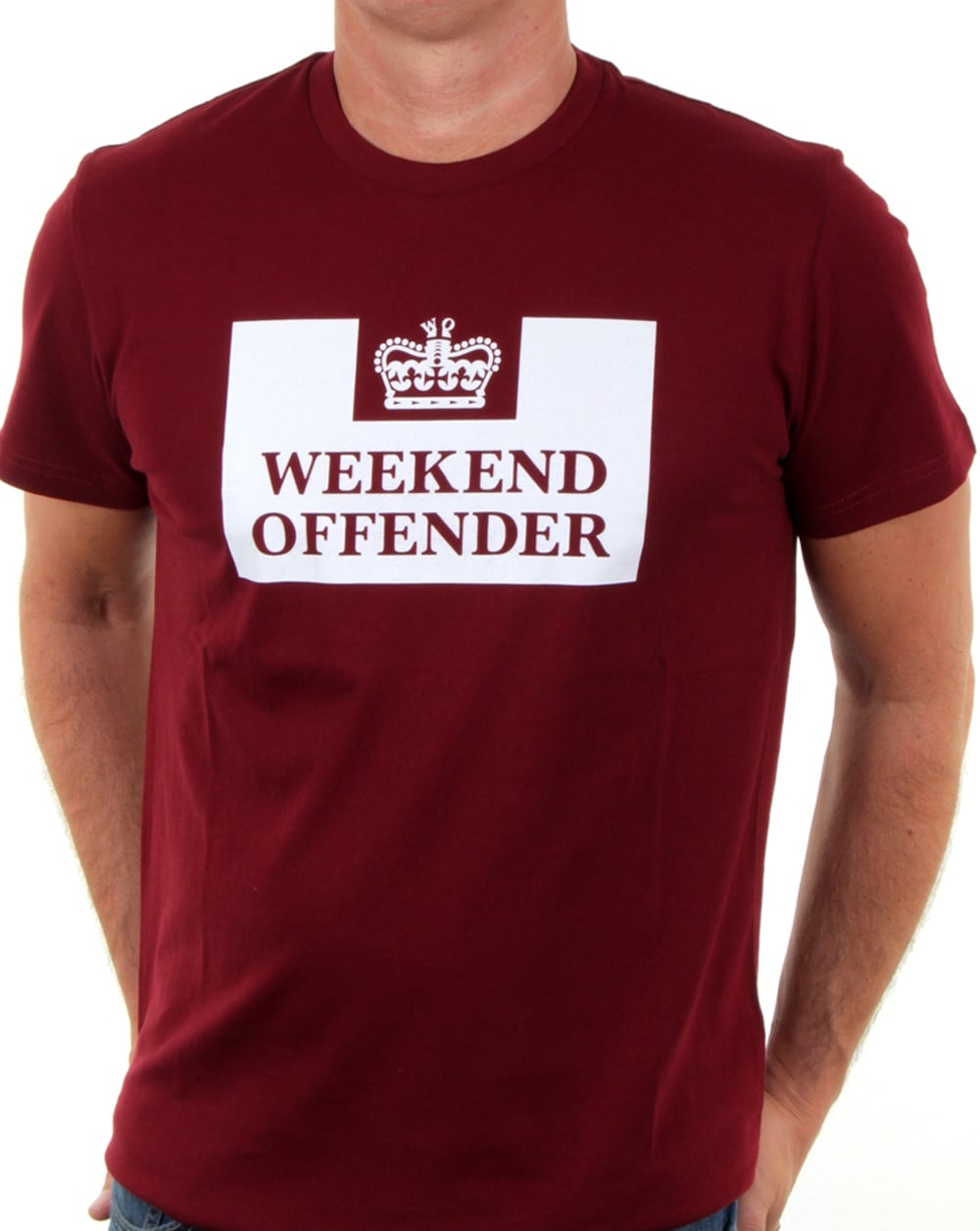 Weekend Offender Prison T Shirt Burgundy