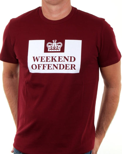 Weekend Offender Prison T-Shirt Burgund