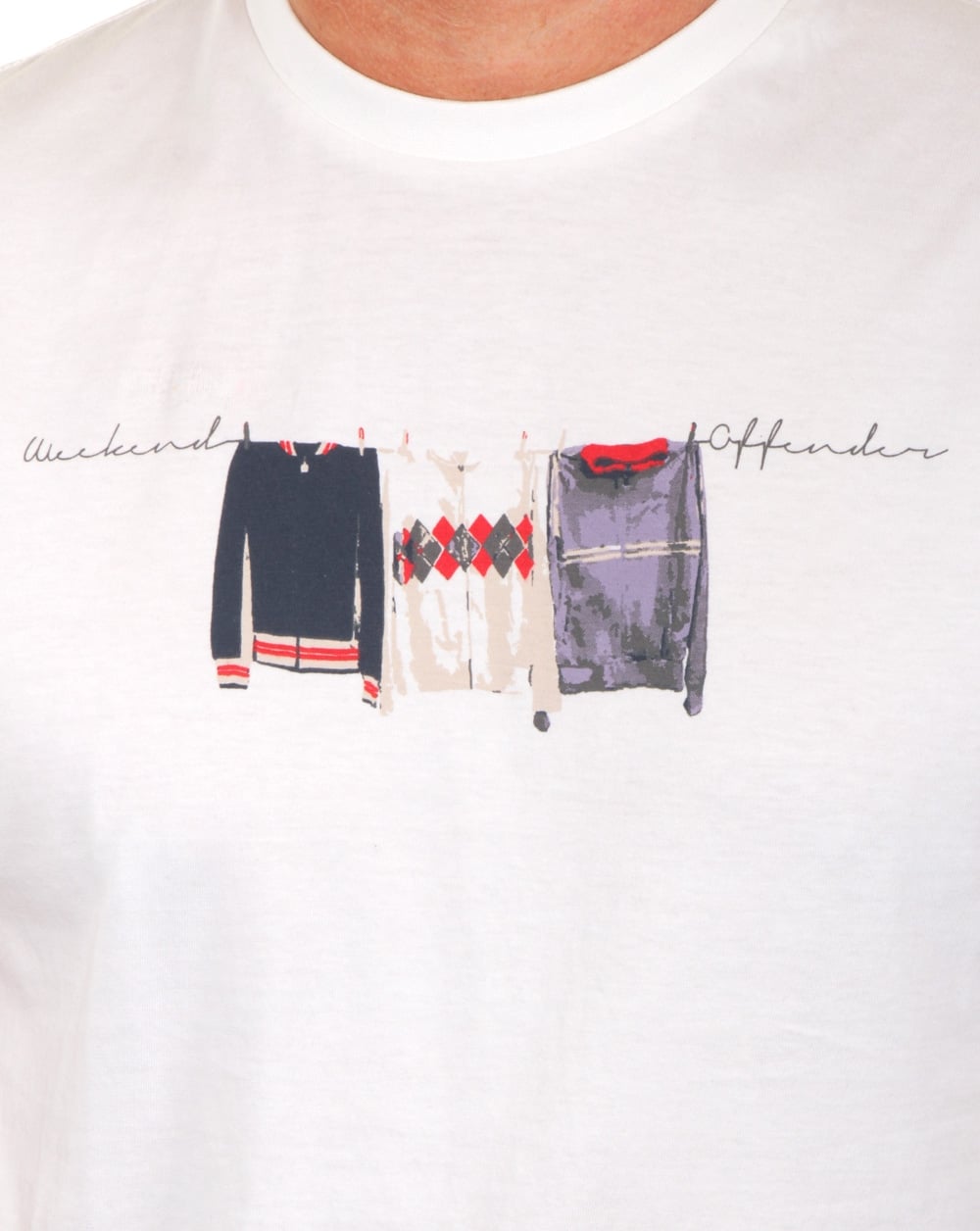 Weekend Offender Continental Elegance T-Shirt Weiß
