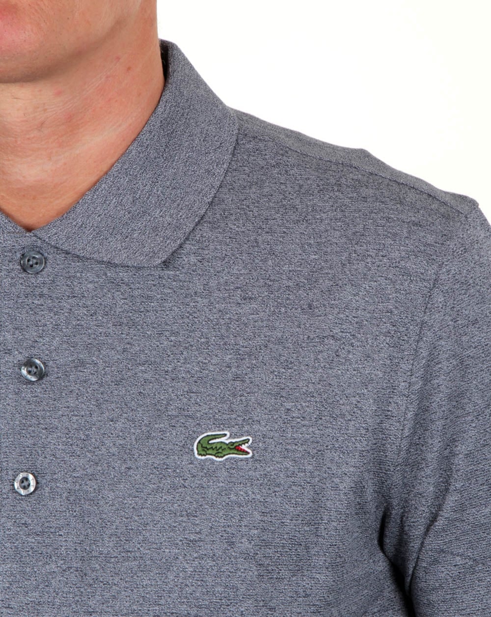 Lacoste Langarm-Polo Mouline Navy