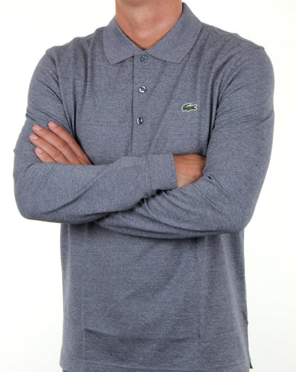 Lacoste Langarm-Polo Mouline Navy