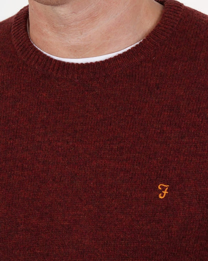 Farah – Rosecroft – Pullover in Ziegelrot meliert