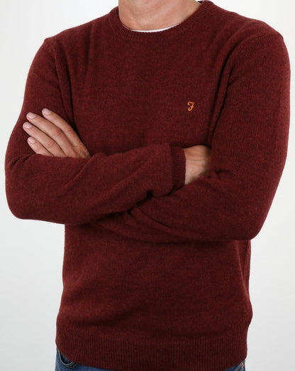 Farah – Rosecroft – Pullover in Ziegelrot meliert