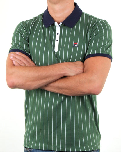 Fila Vintage Mk1 Settanta Poloshirt Grün/Marineblau