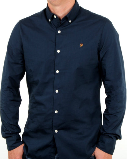 Farah – Smarter – Popeline-Hemd in Marineblau